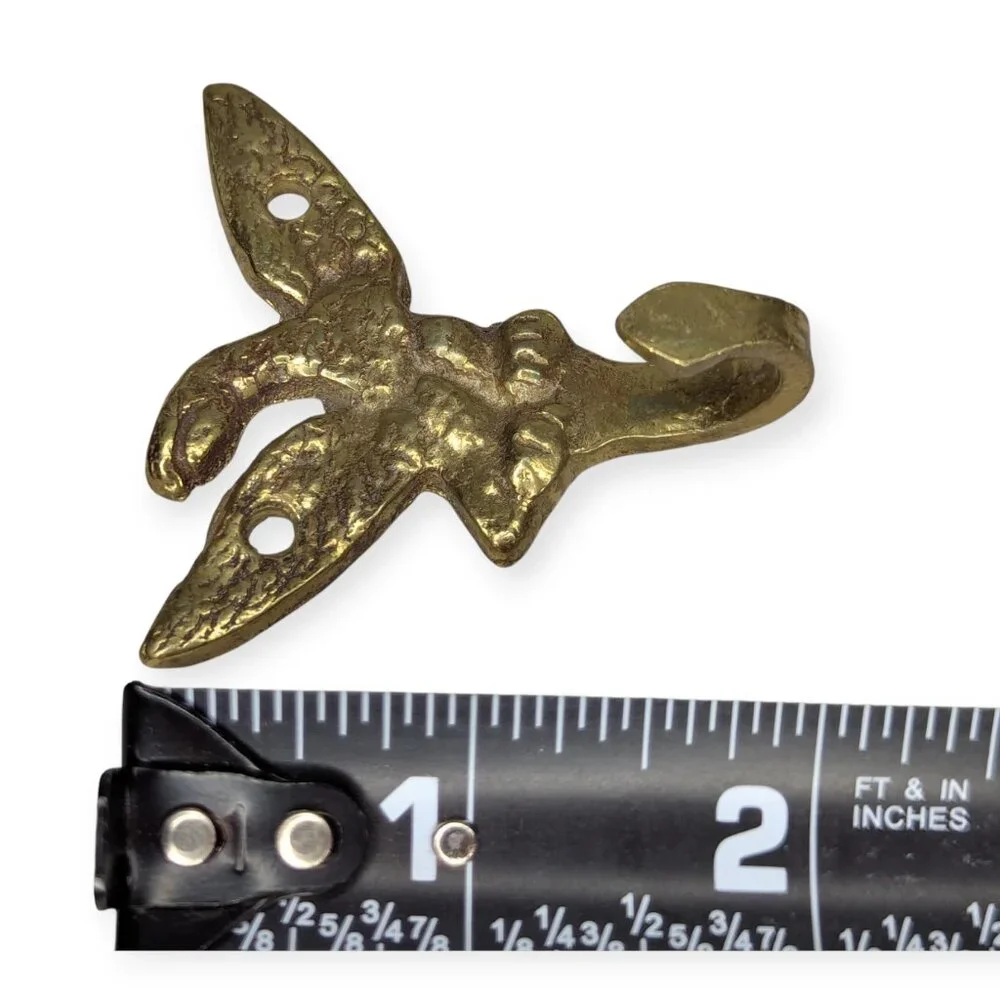 Vintage Brass Mallard Duck Wildlife Wall Mount Coat Hat Hook Hanger 2